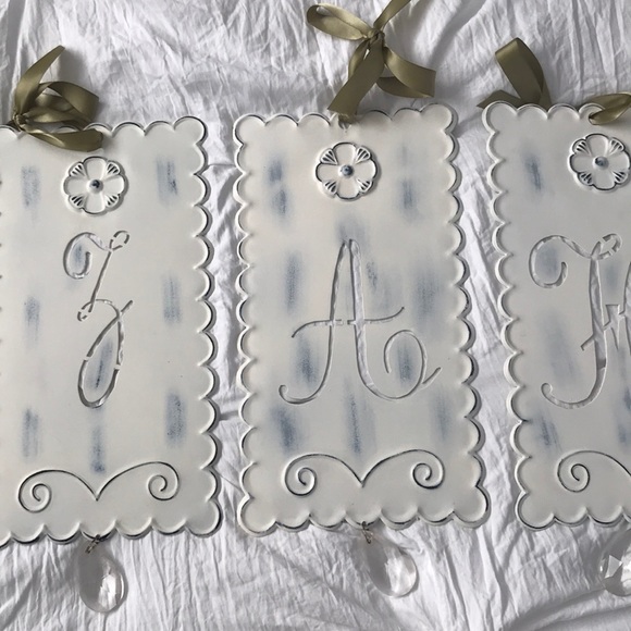 Pottery Barn Kids Ribbon Tin Wall Letters ZAHRA - Picture 3 of 7